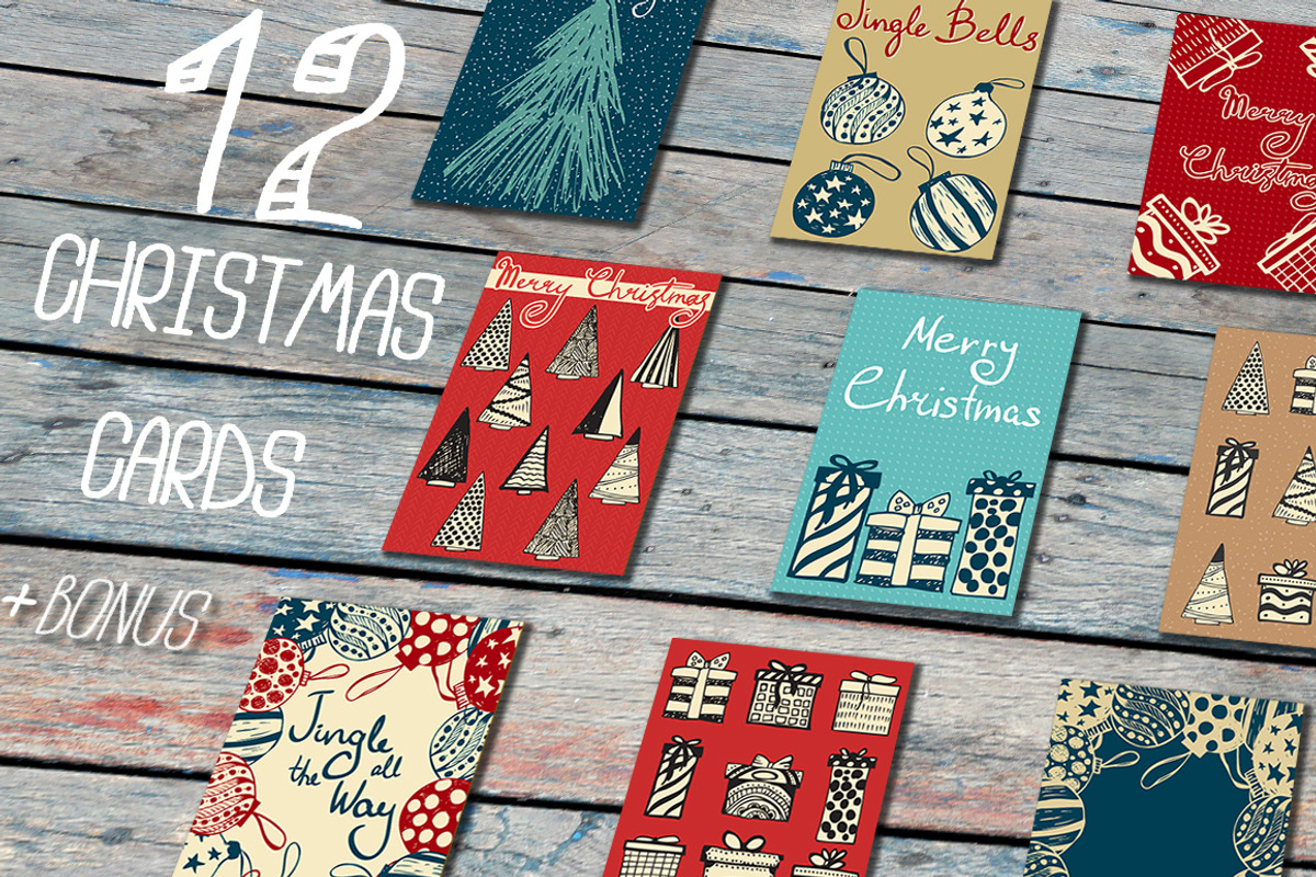 Set of Christmas cards, a Decorative Illustration by SomStock (Photo 1 of 5)