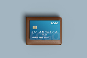 Credit Card Mockup With Wallet