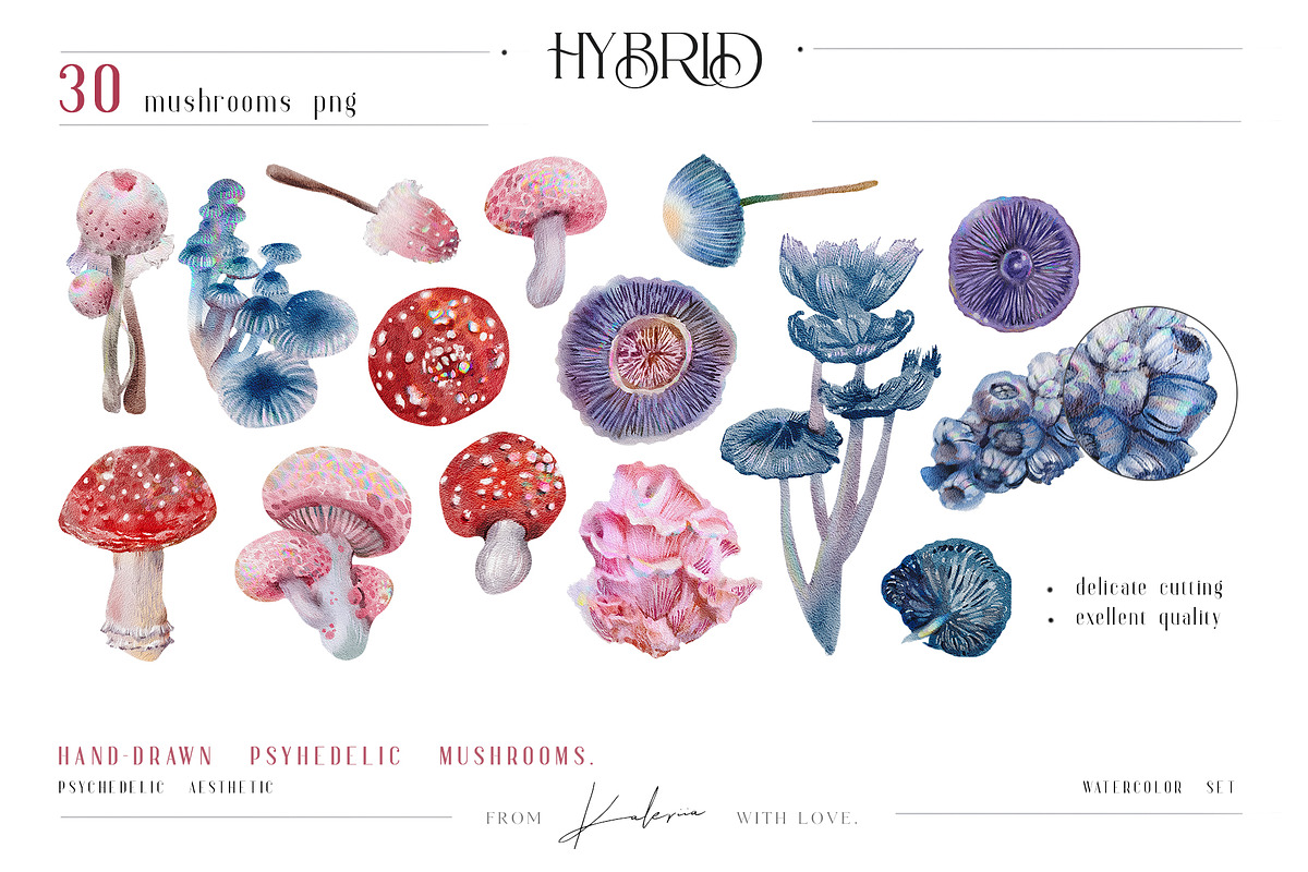 HYBRID - psychedelic watercolor set, an Illustration by Kaleriia (Photo 4 of 14)