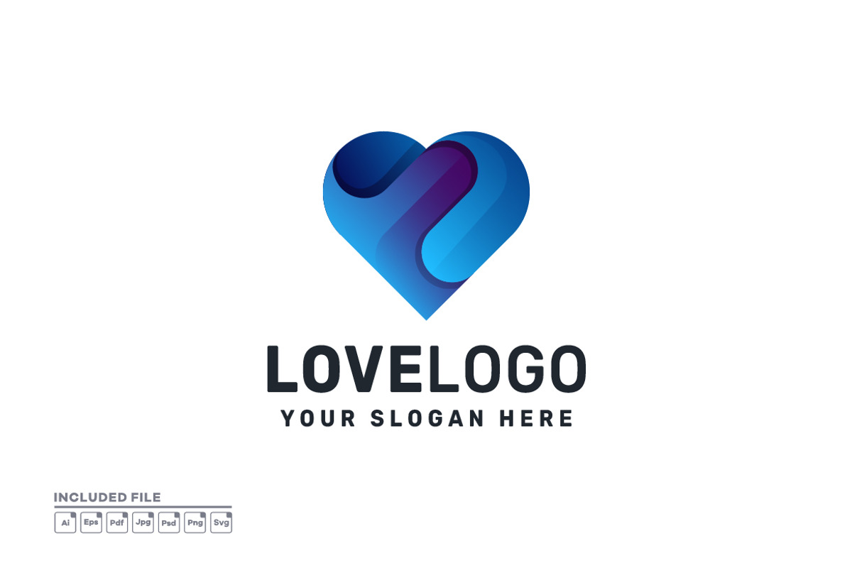 Heart Love Shape Gradient Logo, a Branding & Logo Template by yuanesei