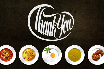 Thank You Bean Like Shape Lettering