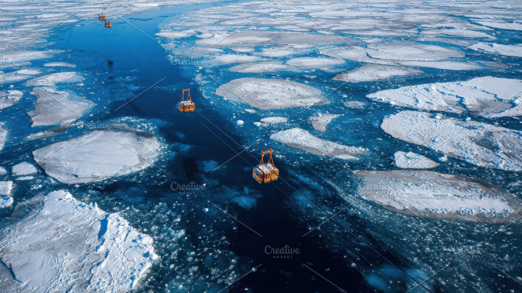 Ice and water mix in polar region, a Photo by Beautiful things