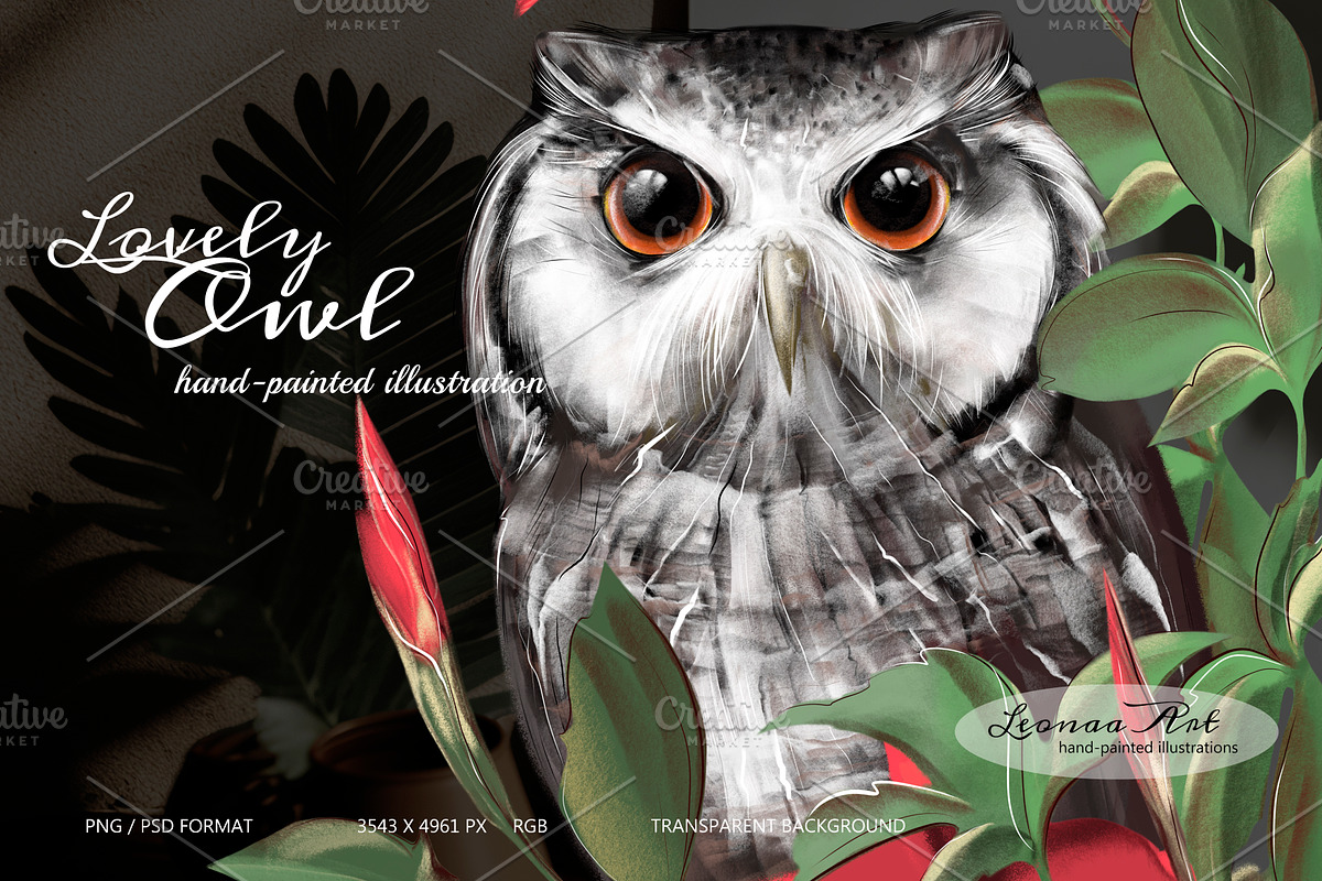 Lovely Owl, an Illustration by Leonaa art (Photo 4 of 7)