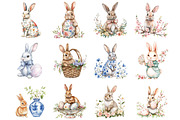 Easter Clipart Spring Bunnies, an Illustration by Designking (Thumbnail 5 of 5)