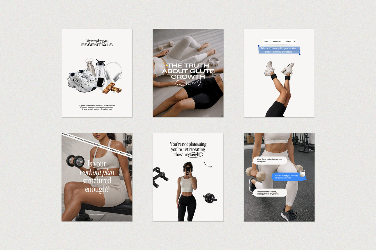 2026 Fitness Instagram Templates, a Social Media Template by Wildnun Studio (Photo 10 of 11)