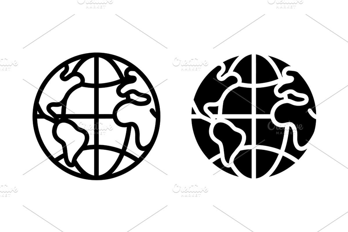 Minimalist Globe Vector Icon Set, a Solid Icon by Artonix (Photo 2 of 2)