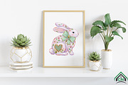 Floral Easter Bunny PNG Happy Easter, an Illustration by Craft Nest (Thumbnail 6 of 6)