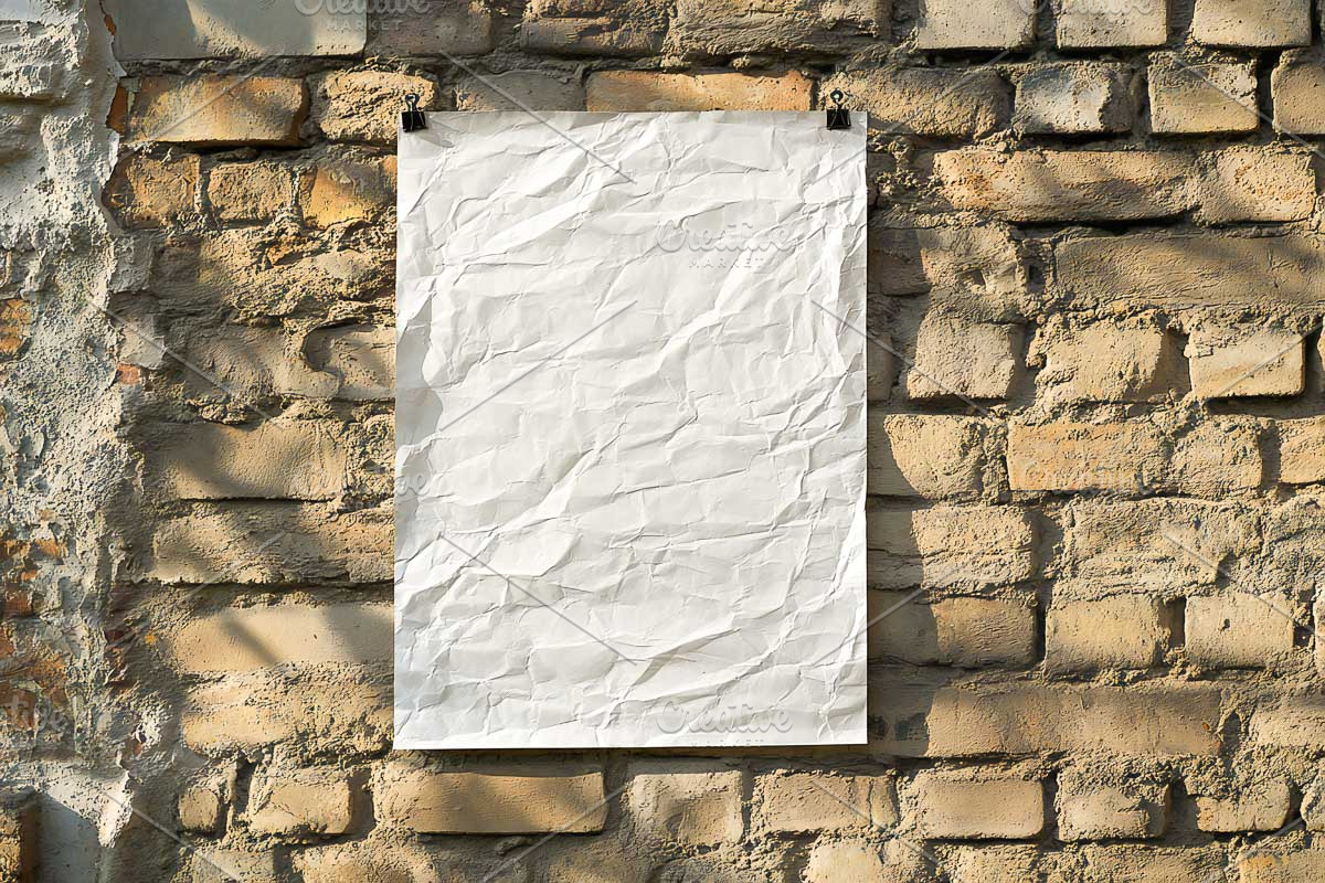 Crumpled Paper Poster Mockup, a Design Template by VetalStock (Photo 7 of 8)