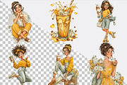 Summer Quirky Coffee Girl Clipart Bu, an Illustration by SVGArt (Thumbnail 4 of 9)