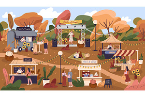 Autumn fair festival or fall holiday, a Texture Illustration by Elegant Solution