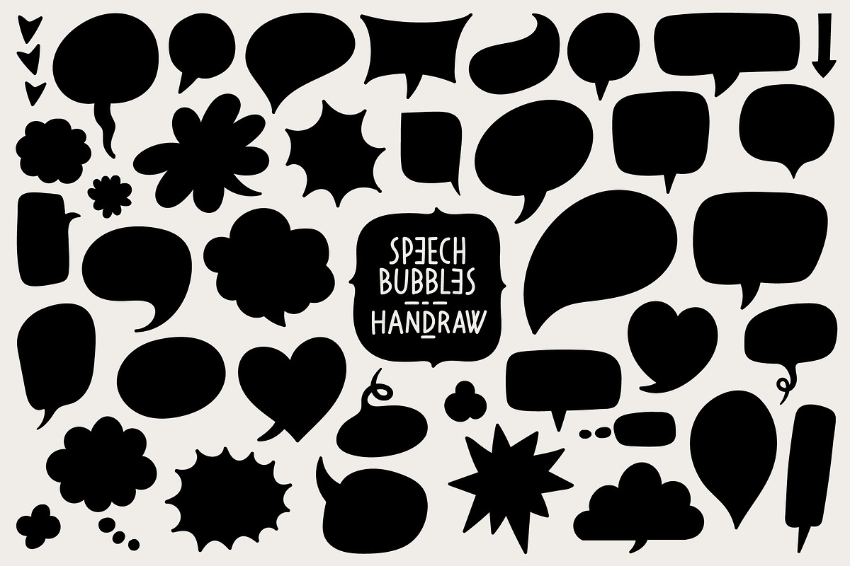 Vector Speech Bubbles Set, a Texture Illustration by FourLeafLover (Photo 3 of 10)