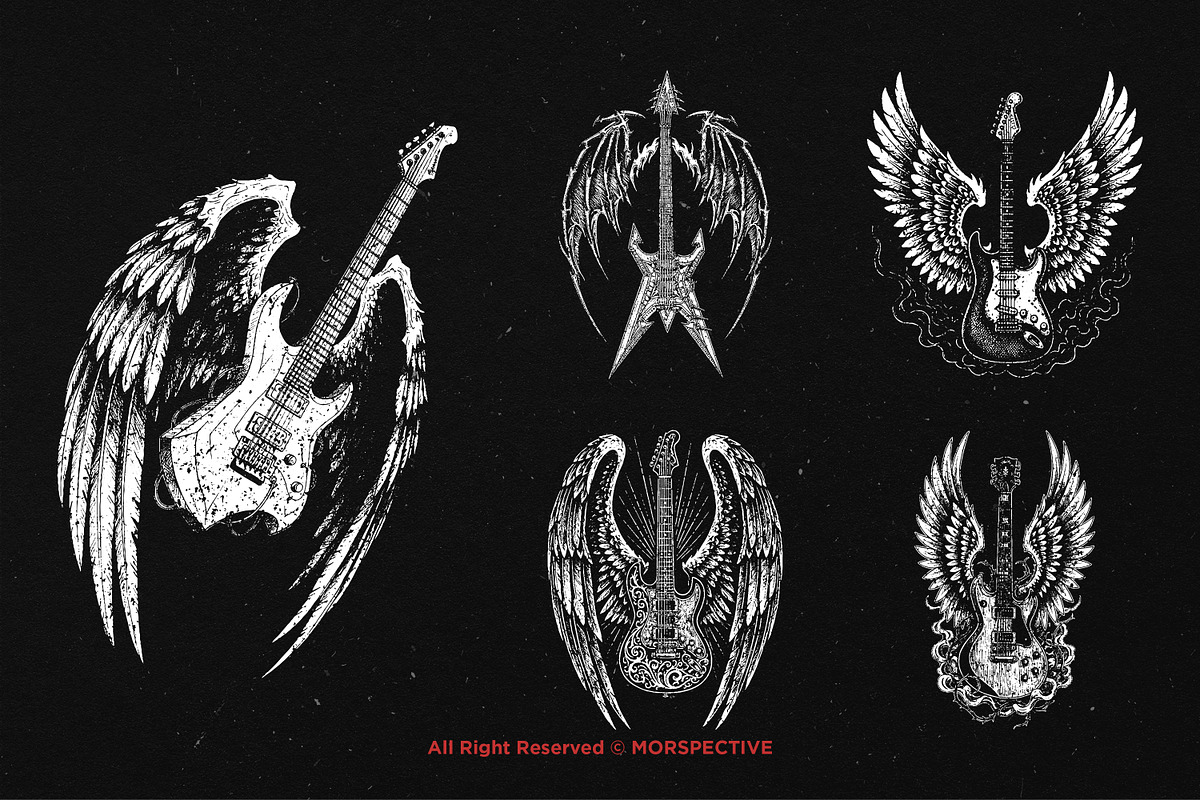 10 Bundle Dark Art Guitar Wings, an Illustration by Morspective (Photo 5 of 7)