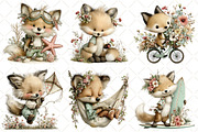 Whimsical Summer Fox Clipart, an Illustration by Black Bird Studio (Thumbnail 3 of 5)