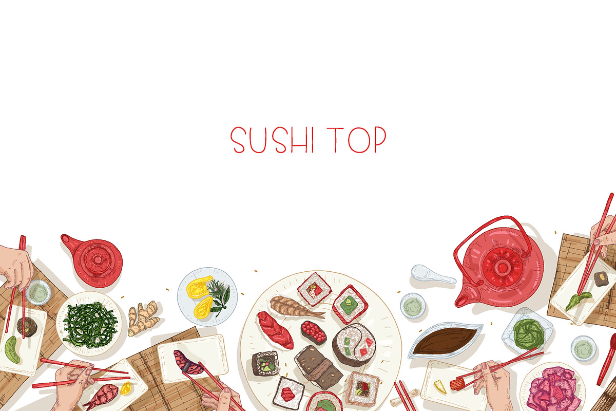 Sushi, hand drawn bundle, a Food Illustration by Good Studio (Photo 6 of 32)