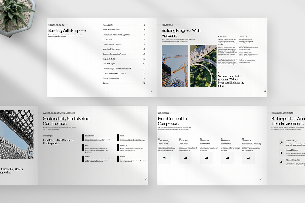 Sustainable Construction Company, a Magazine Template by trabaskriya (Photo 4 of 7)