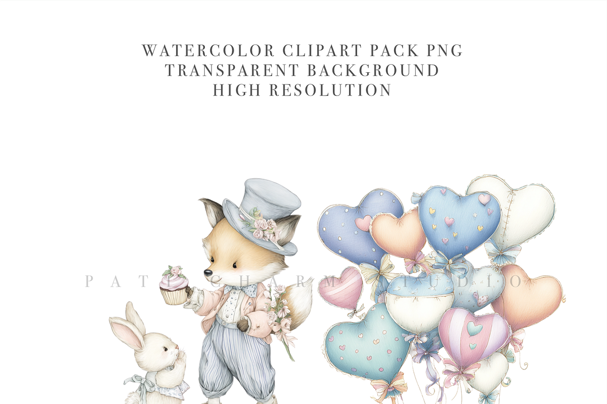 40 Pastel Baby Animals Clipart Set, an Animal Illustration by Pati Charm Studio (Photo 3 of 6)