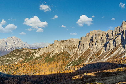Mountain sunny evening peaceful view from Giau Pass., a Nature Photo by YuriyB