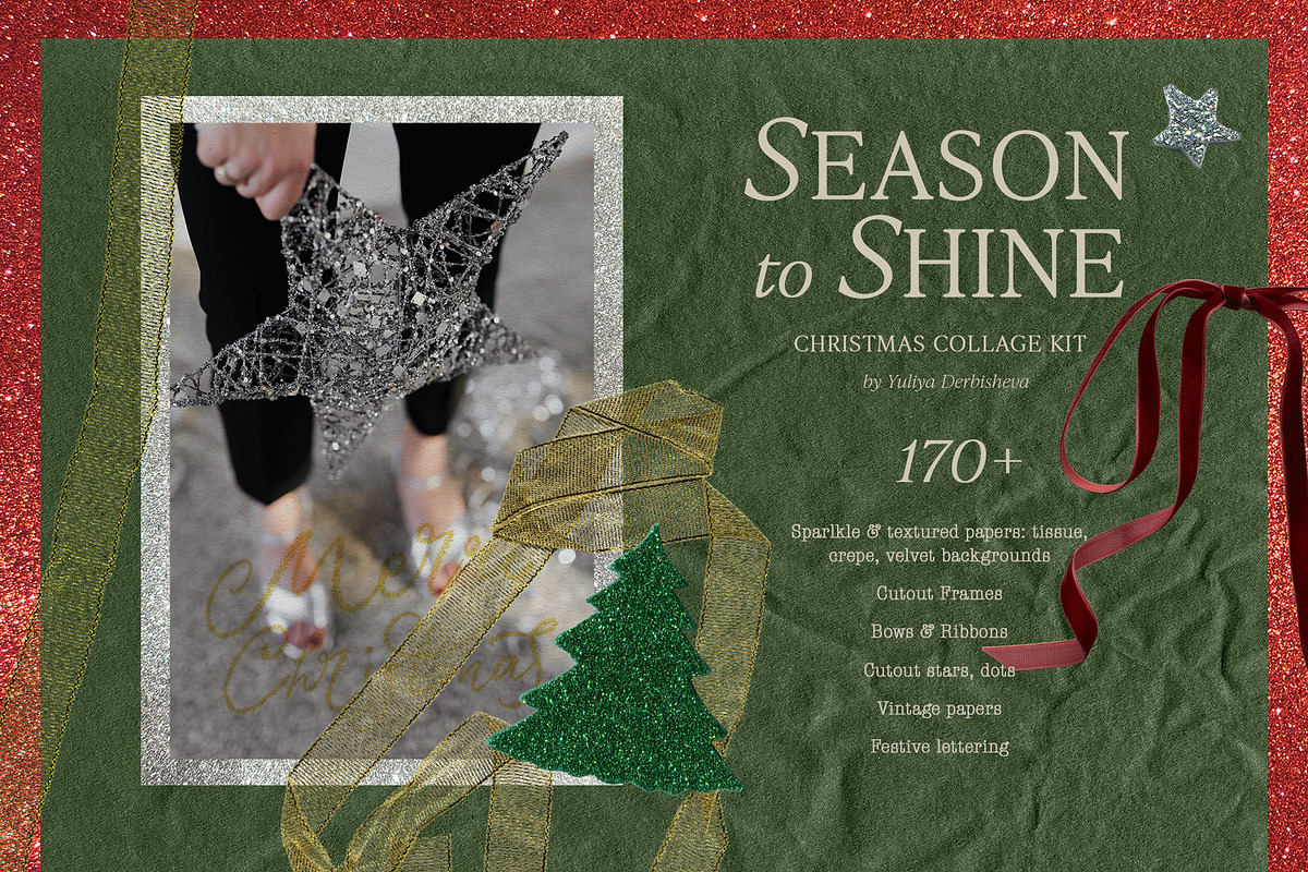 Christmas collage background frames, an Object Graphic by Yuliya Derbisheva (Photo 1 of 14)