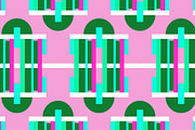 Geometric Ovals Pink and Green, a Pattern Graphic by Sharon Schwalbe (Thumbnail 3 of 5)