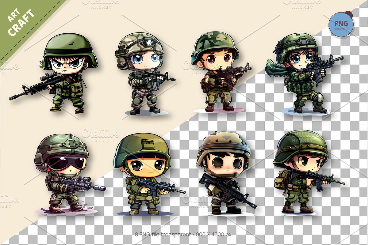 Little Cartoon soldier. TShirt, a Person Illustration by KENO Mascots (Photo 2 of 4)