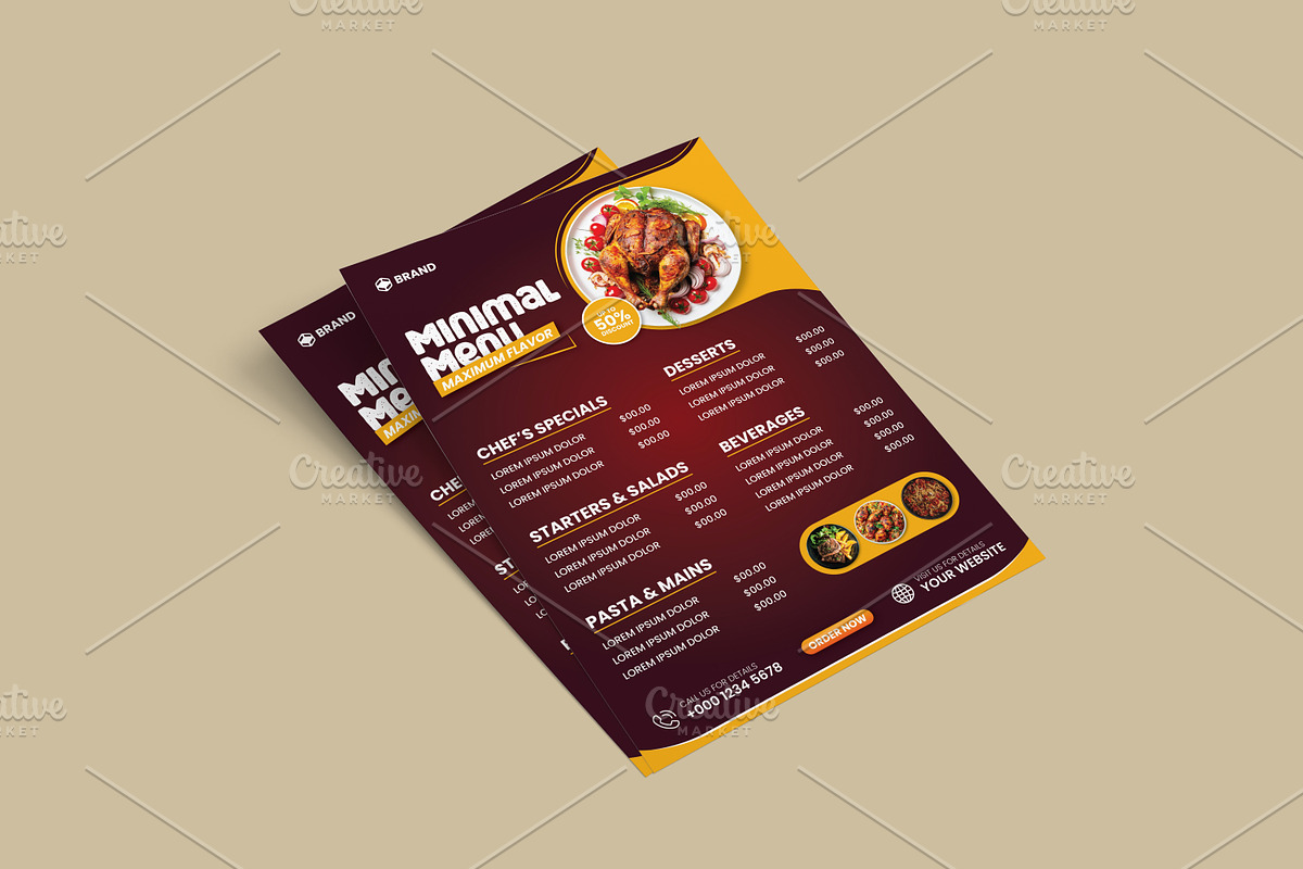 Creative Food Menu Flyer Template, a Flyer Template by vectorlnk (Photo 4 of 4)