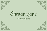 Shenanigans Irish Display Font, a Handwritten Font by Beck McCormick (Thumbnail 1 of 10)