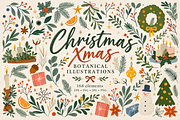 Christmas Botanical Clipart, a Seasonal Illustration by Anna Studio (Thumbnail 1 of 12)