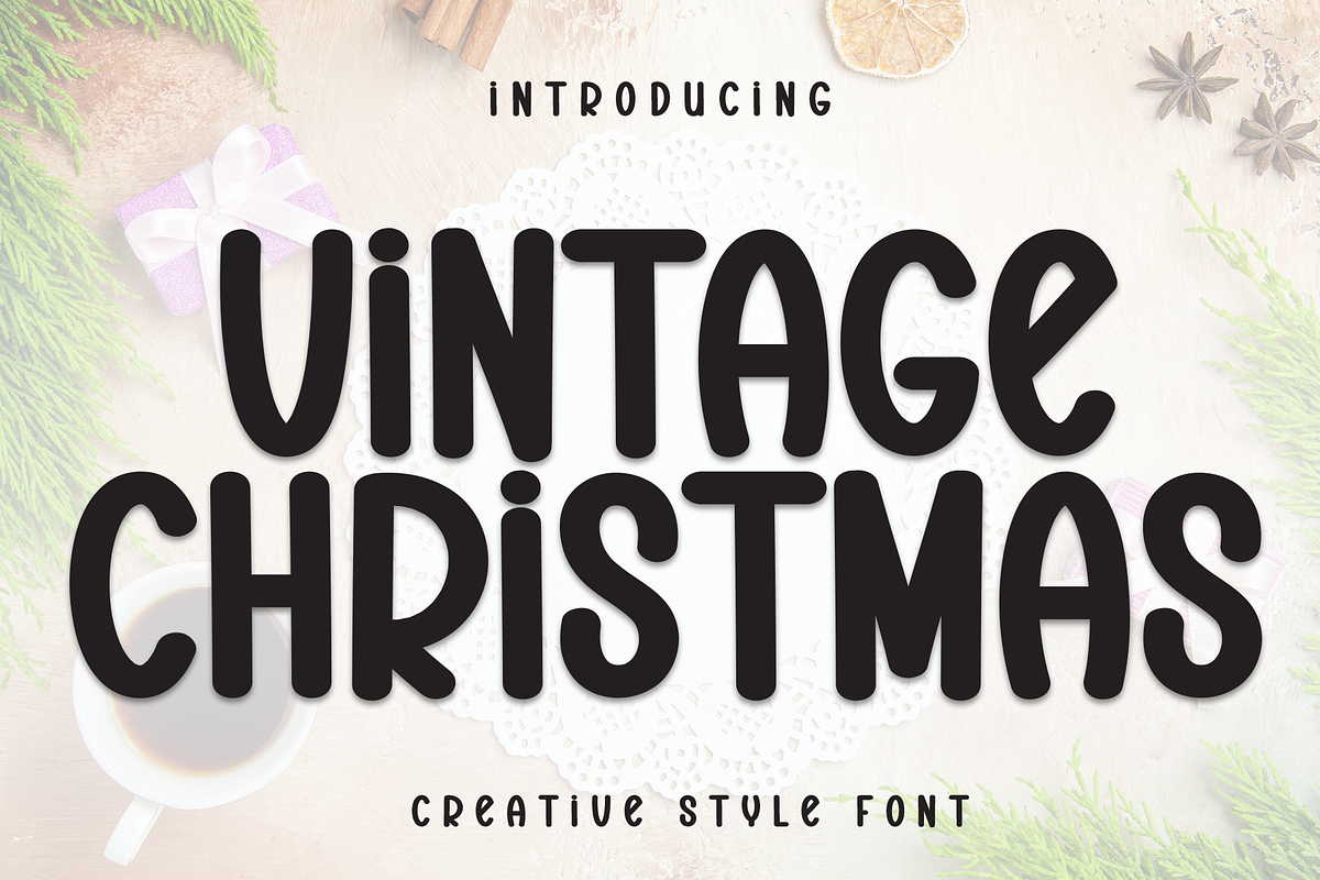 Vintage Christmas | Script Font, a Script Font by Scratchones (Photo 1 of 8)