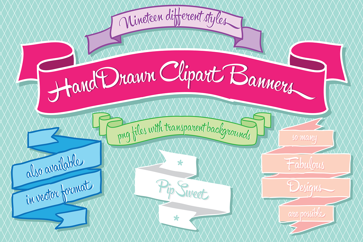 Hand Drawn Clipart Banners, an Illustration by Pip Sweet (Photo 1 of 3)