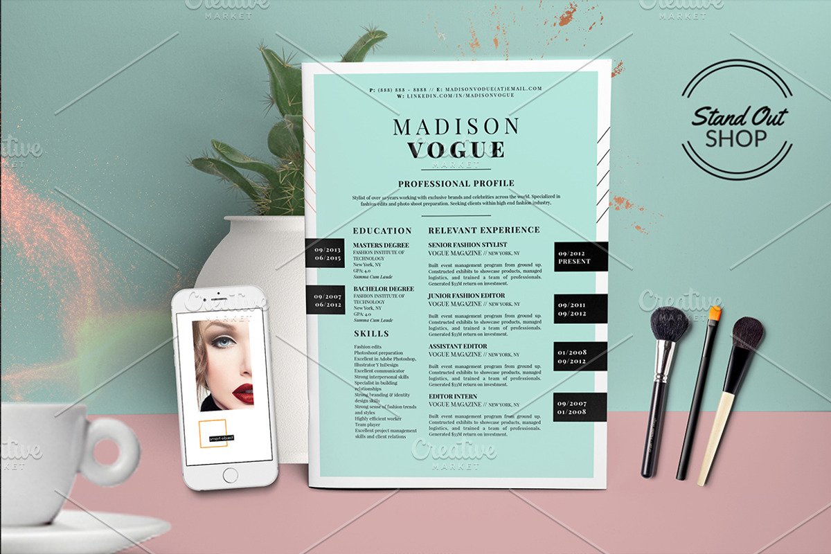 Fashion Forward Resume 5 Pack, a Resume Template by Stand Out Shop (Photo 2 of 7)