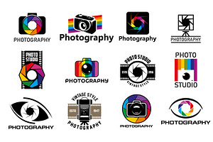 Photo camera vector icons, an Illustration by Vector Tradition