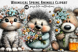 Whimsical Spring Animals Clipart, an Illustration by Dream Creation
