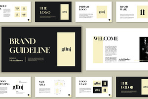 Brand Guideline With Gold Accent, a Presentation Template by Mighty-Slide