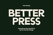 BetterPress Hand Drawn Sans Serif, a Sans Serif Font by Tom Gordon Design (Thumbnail 1 of 3)