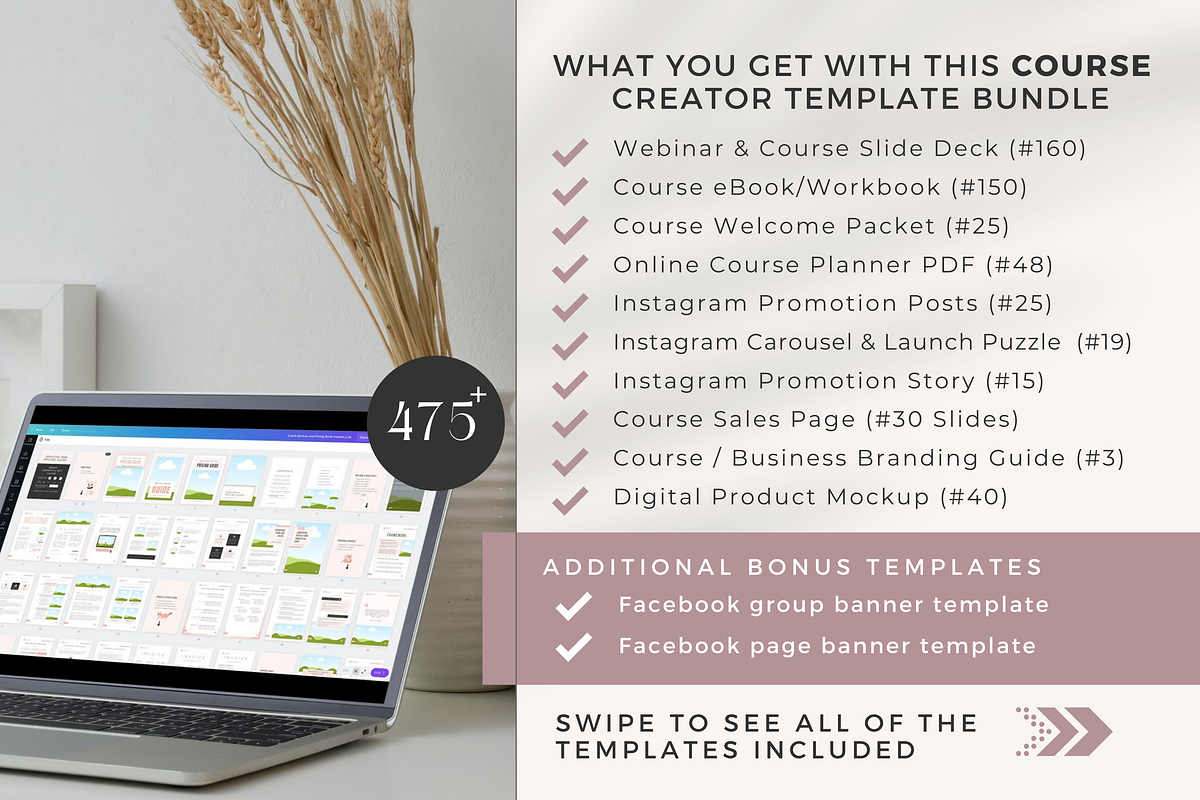 Course Creator Bundle Canva Template, a Presentation Template by ...