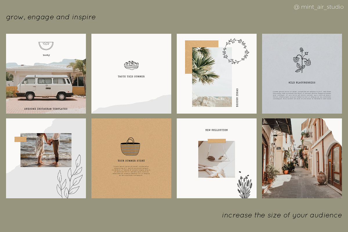 Instagram Post & Stories. Summer, a Social Media Template by Mint Air Studio (Photo 4 of 10)