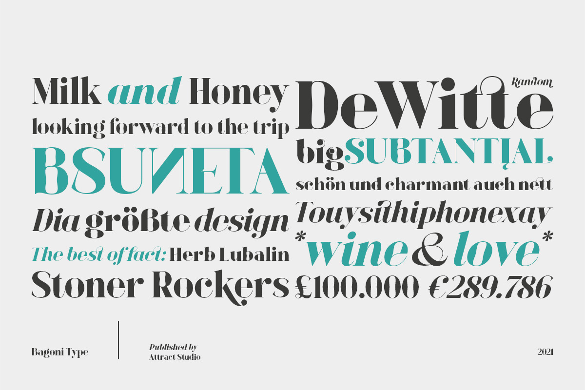 Bagoni Type, a Serif Font by Attract Studio (Photo 15 of 19)