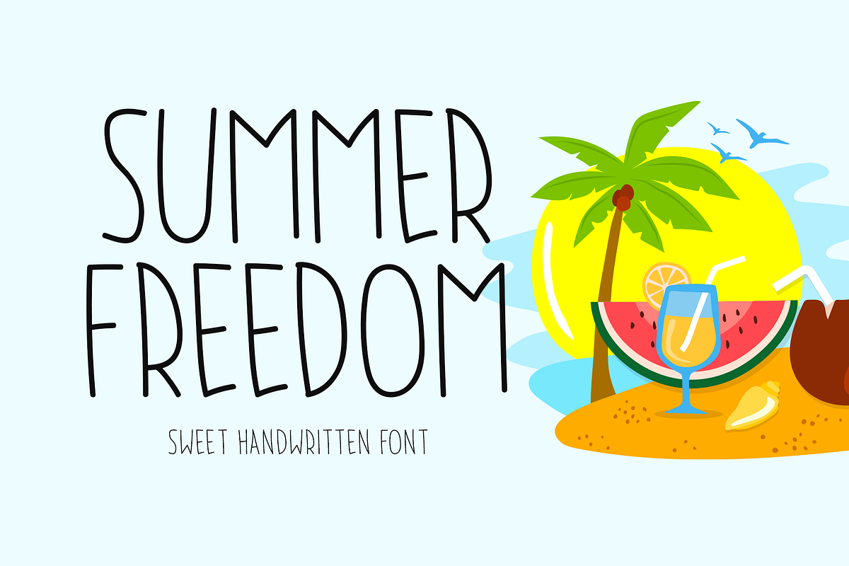 Summer Freedom Typeface, a Handwritten Font by Seemly Fonts (Photo 1 of 5)