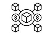 Blockchain Line Icon, an Outline Icon by Pexelpy (Thumbnail 1 of 2)