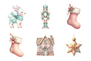 Retro Pastel Christmas Clipart, an Illustration by Design Market (Thumbnail 5 of 5)