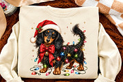 Christmas Dachshund with Red Bow PNG, a Seasonal Illustration by Canvas Craft (Thumbnail 4 of 6)