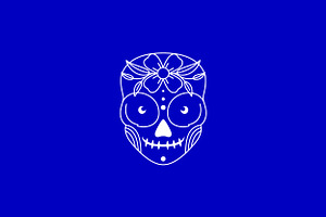 art lines skull with flowers logo, a Branding & Logo Template by devastd