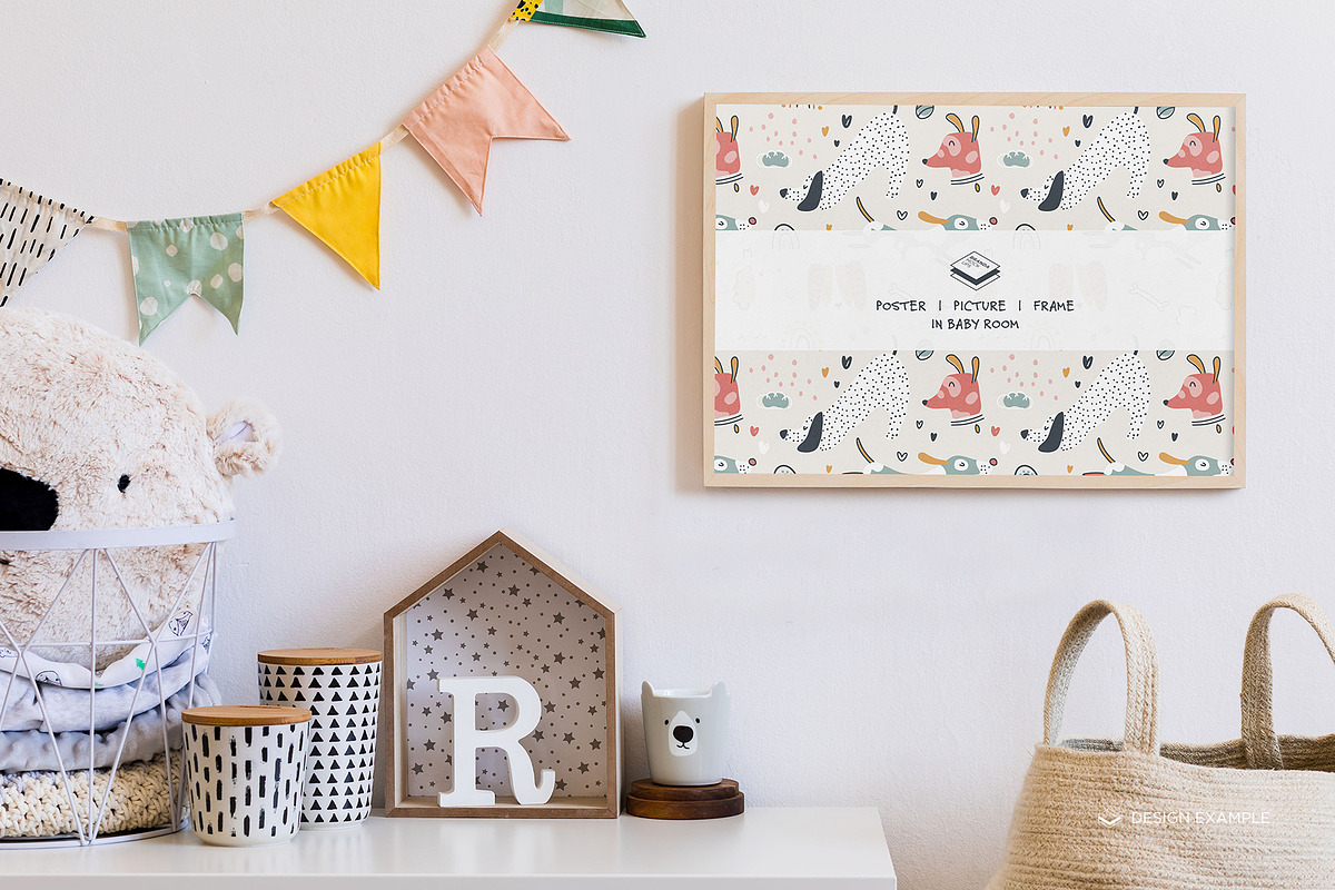 Landscape Frame in Baby Room Mock-up, a Print Template by Branda Keeps (Photo 18 of 30)