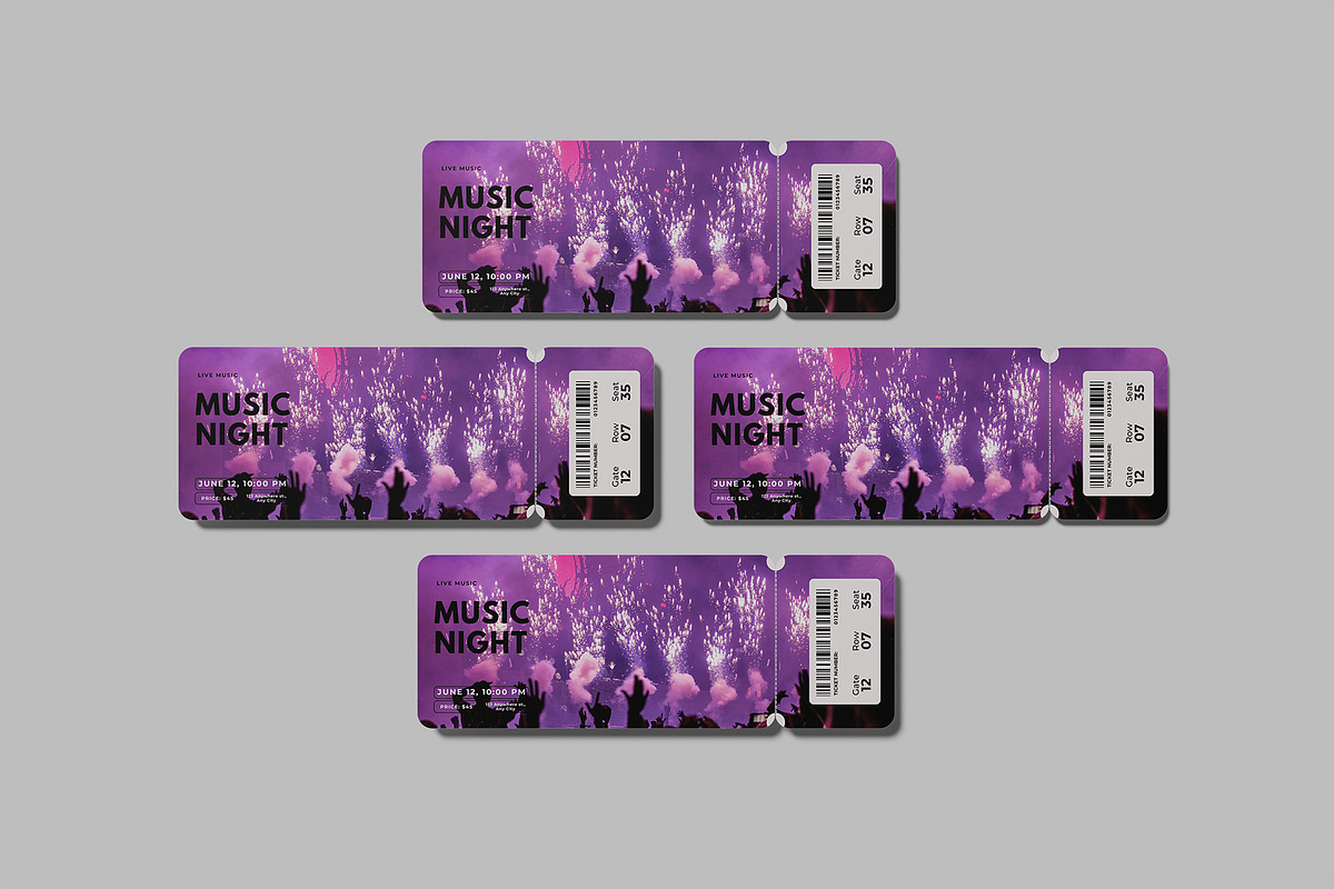 Event Ticket Mockup Bundle, a Flyer Template by Bangdastudio (Photo 4 of 16)