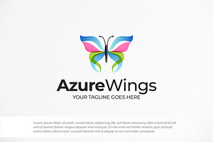 Azure Wings Logo Template