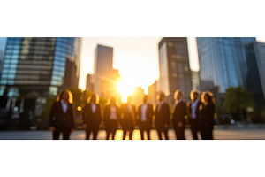 A business team standing outdoors in, a Business Photo by Igor Tichonow