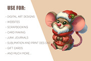 Christmas mouse, Watercolour, PNG., an Animal Illustration by KENO Mascots (Thumbnail 8 of 8)