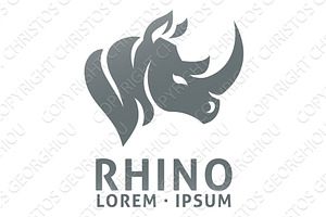 Rhino Rhinoceros Animal Design Icon