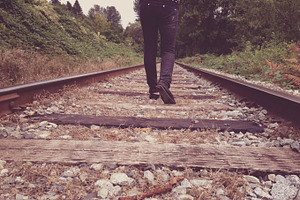 Walking on train tracks
