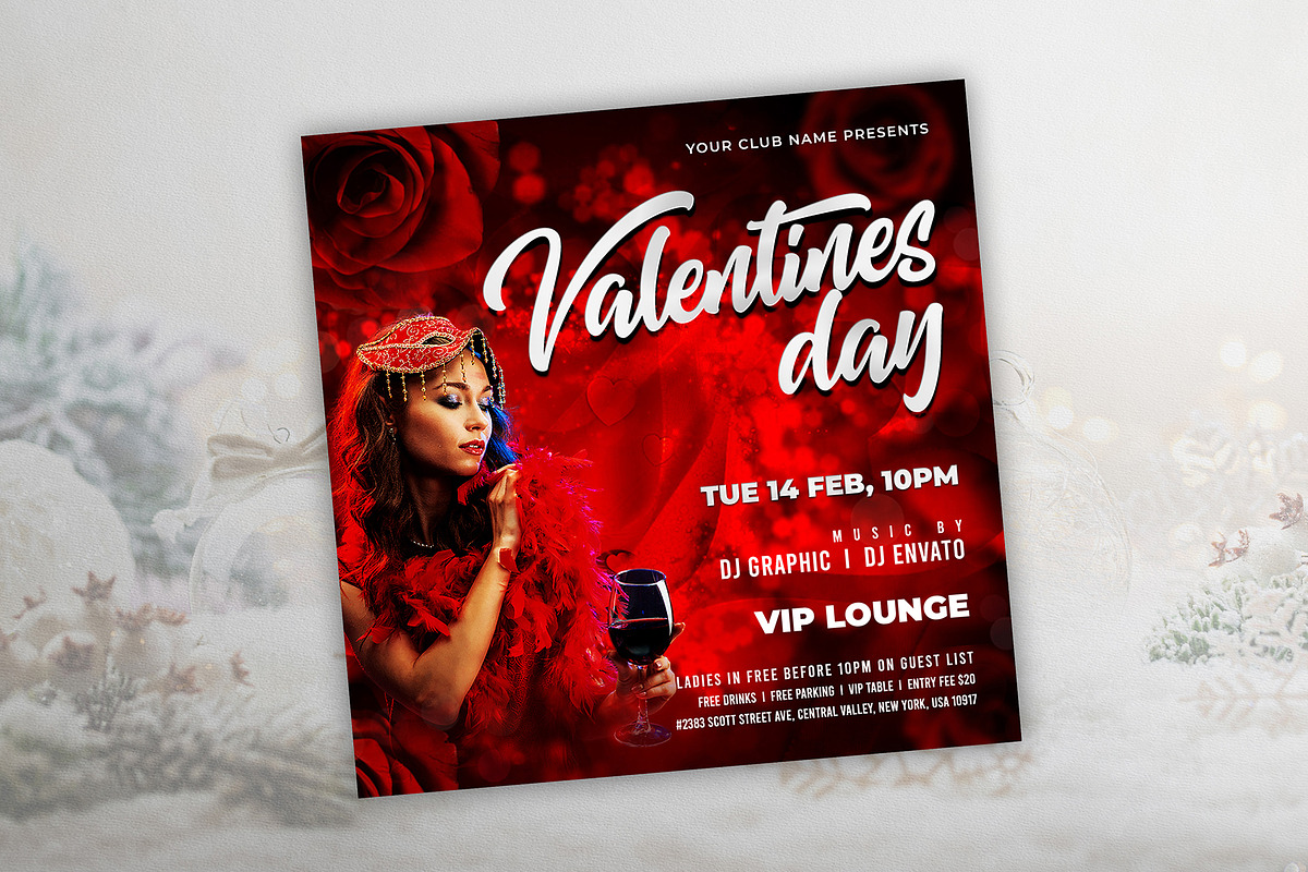 Valentines Party Flyer, a Flyer Template by DesignDevisers (Photo 2 of 9)